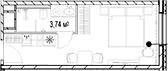 Планировка — МФК SAAN, Студия, 22 м²