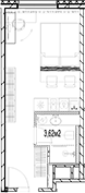 Планировка — МФК SAAN, Студия, 26 м²