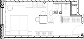 Планировка — МФК SAAN, Студия, 24 м²