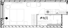 Планировка — МФК SAAN, Студия, 22 м²