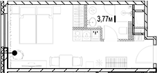 Планировка — МФК SAAN, Студия, 24 м²