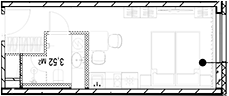 Планировка — МФК SAAN, Студия, 22 м²
