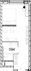 Планировка — МФК SAAN, Студия, 26 м²