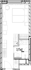 Планировка — МФК SAAN, Студия, 25 м²