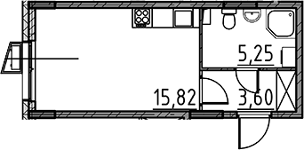 Планировка — ВЕРЕН НОРТ Cертолово, Студия, 25 м²