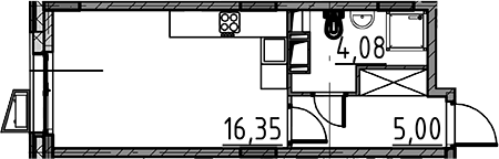 Планировка — ВЕРЕН НОРТ Cертолово, Студия, 25 м²