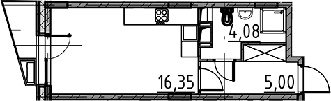 Планировка — ВЕРЕН НОРТ Cертолово, Студия, 25 м²