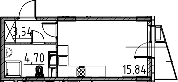 Планировка — ВЕРЕН НОРТ Cертолово, Студия, 24 м²