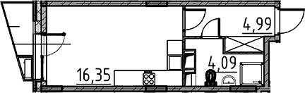 Планировка — ВЕРЕН НОРТ Cертолово, Студия, 25 м²