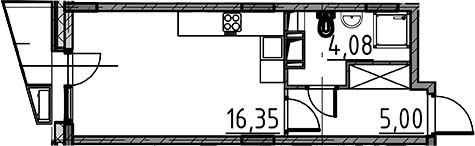 Планировка — ВЕРЕН НОРТ Cертолово, Студия, 25 м²