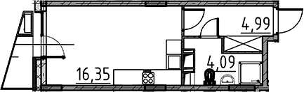Планировка — ВЕРЕН НОРТ Cертолово, Студия, 25 м²