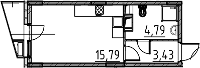 Планировка — ВЕРЕН НОРТ Cертолово, Студия, 24 м²