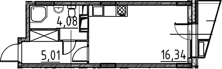 Планировка — ВЕРЕН НОРТ Cертолово, Студия, 25 м²