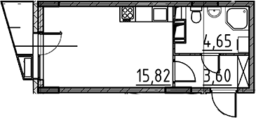 Планировка — ВЕРЕН НОРТ Cертолово, Студия, 24 м²