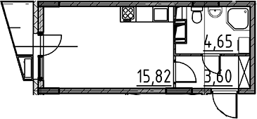 Планировка — ВЕРЕН НОРТ Cертолово, Студия, 24 м²