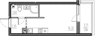 Планировка — Новый Московский, Студия, 20 м²