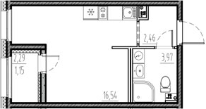 Планировка — Новый Московский, Студия, 23 м²
