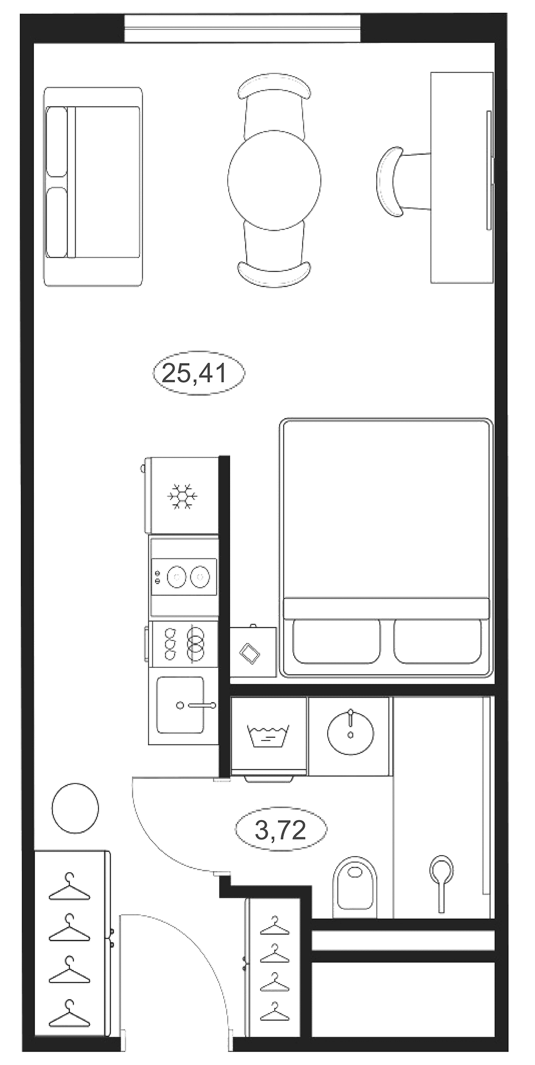 Планировка — МФК SAAN, Студия, 29 м²