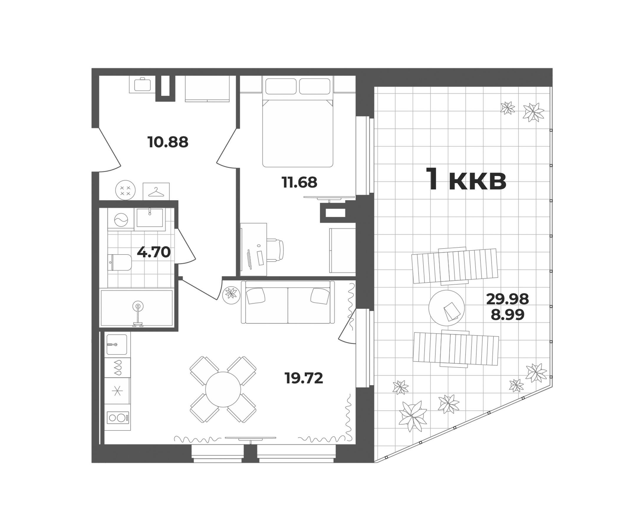 Планировка — Лиговский 127, 2-комн., 47 м²