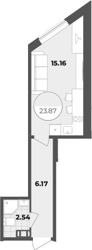 Планировка — Лиговский 127, Студия, 24 м²