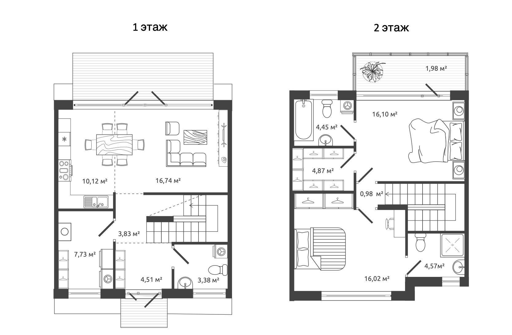 Планировка — Моменты.Repino, 2-комн., 97 м²