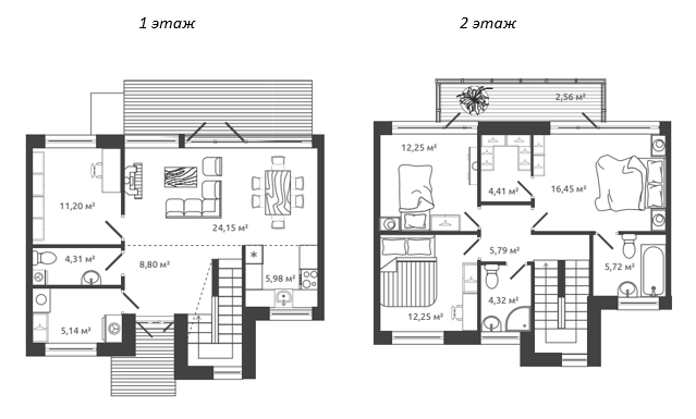 Планировка — Моменты.Repino, 4-комн., 122 м²