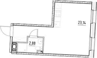 Планировка — Нигилист, Студия, 26 м²
