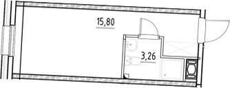 Планировка — Нигилист, Студия, 19 м²