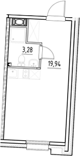 Планировка — Нигилист, Студия, 23 м²