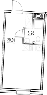 Планировка — Нигилист, Студия, 23 м²