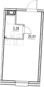 Планировка — Нигилист, Студия, 23 м²
