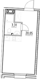 Планировка — Нигилист, Студия, 23 м²