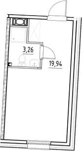 Планировка — Нигилист, Студия, 23 м²