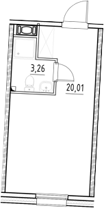 Планировка — Нигилист, Студия, 23 м²