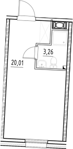 Планировка — Нигилист, Студия, 23 м²