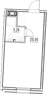 Планировка — Нигилист, Студия, 23 м²
