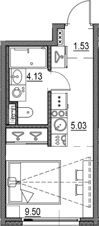 Планировка — Новая земля, Студия, 20 м²