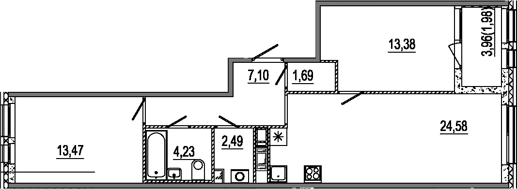 Планировка — Знатный, 3-комн., 67 м²