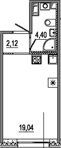 Планировка — Знатный, Студия, 26 м²