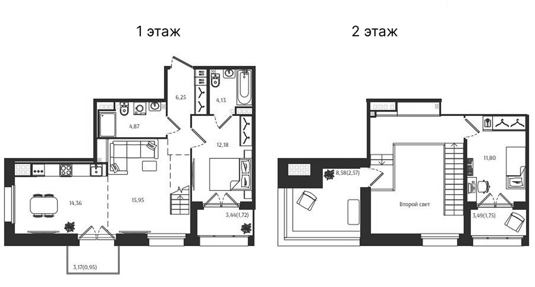 Планировка — Ranta Residence, 4-комн., 70 м²