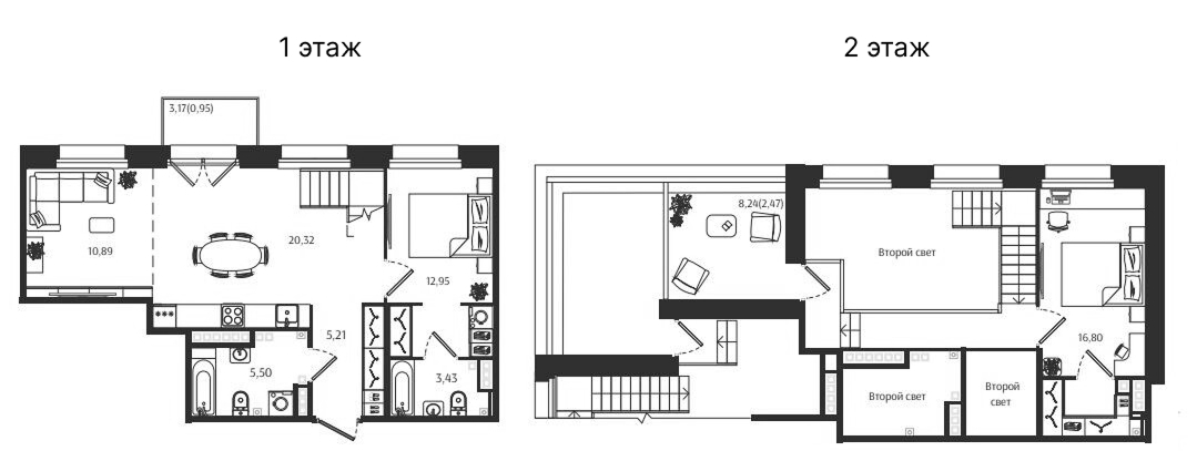 Планировка — Ranta Residence, 4-комн., 75 м²