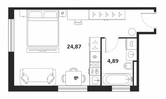 Планировка — МФК SAAN, Студия, 30 м²