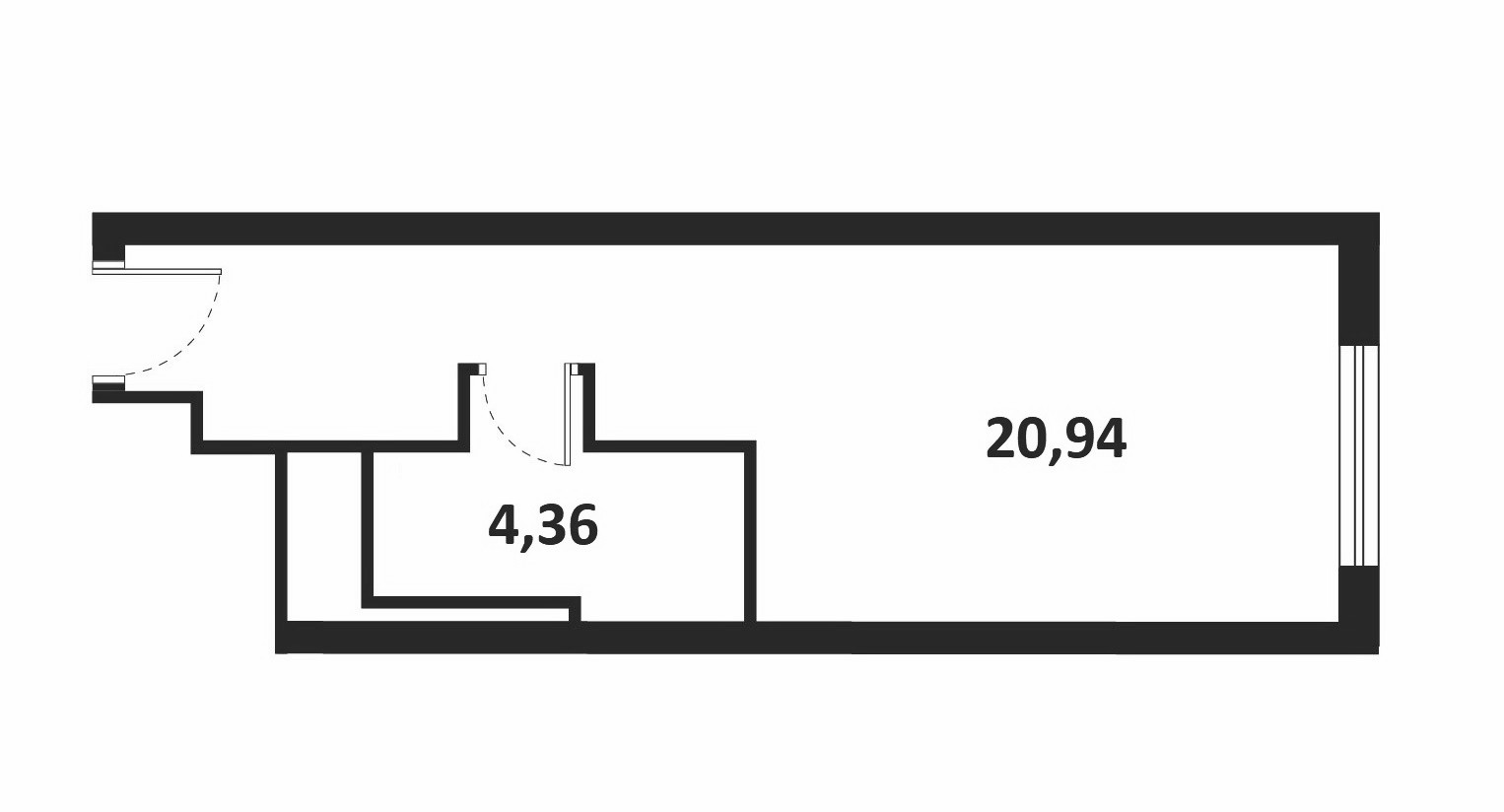 Планировка — МФК SAAN, Студия, 25 м²