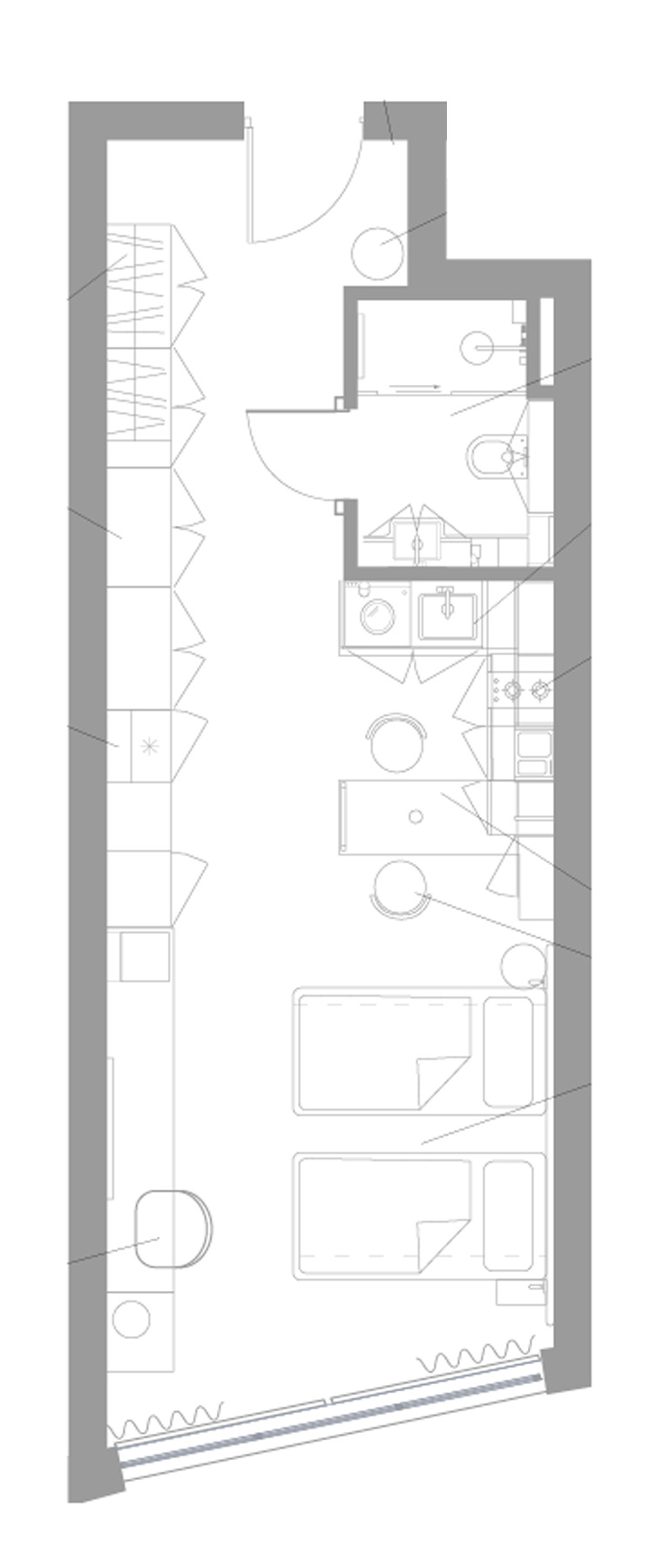 Планировка — Апарт-отель Well Московский, Студия, 38 м²