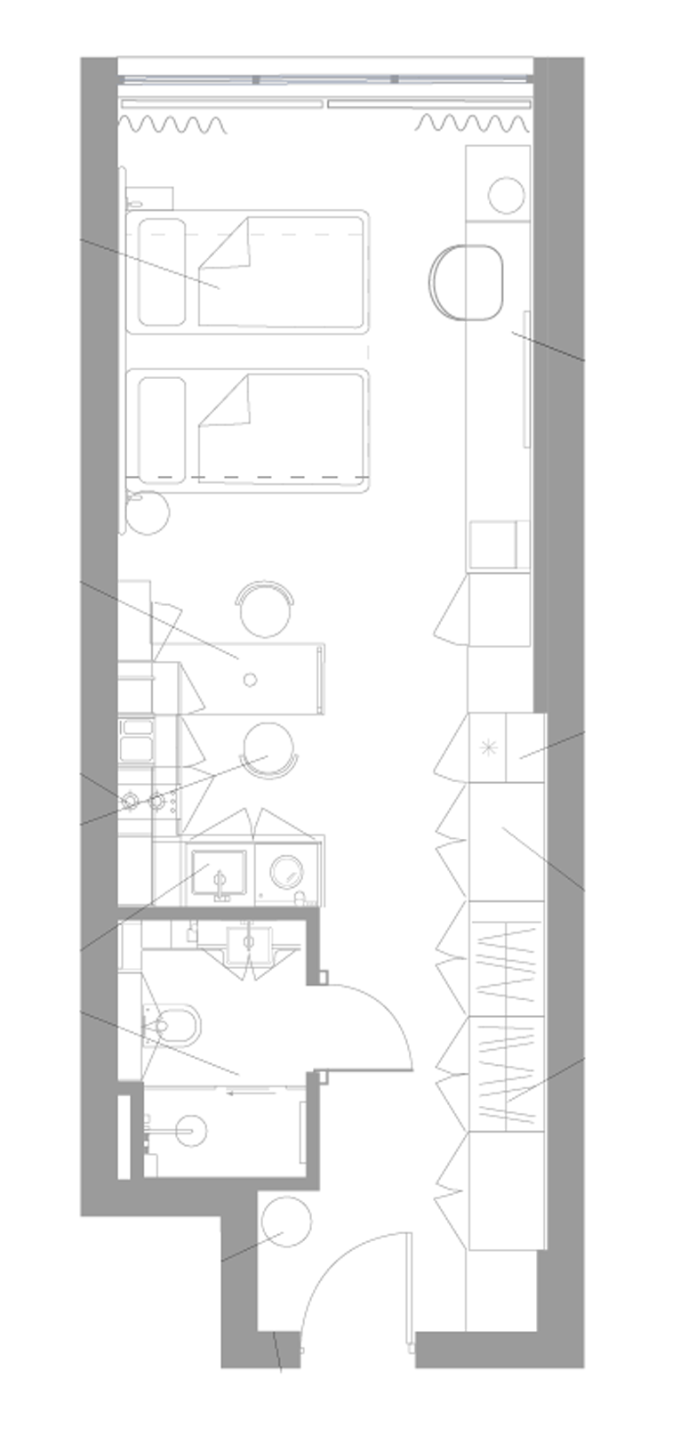 Планировка — Апарт-отель Well Московский, Студия, 33 м²