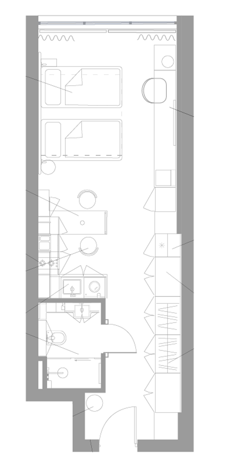Планировка — Апарт-отель Well Московский, Студия, 33 м²