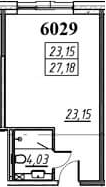 Планировка — Апарт-отель YES Primorsky, Студия, 27 м²
