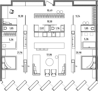 Планировка — Zen Garden, 4-комн., 153 м²