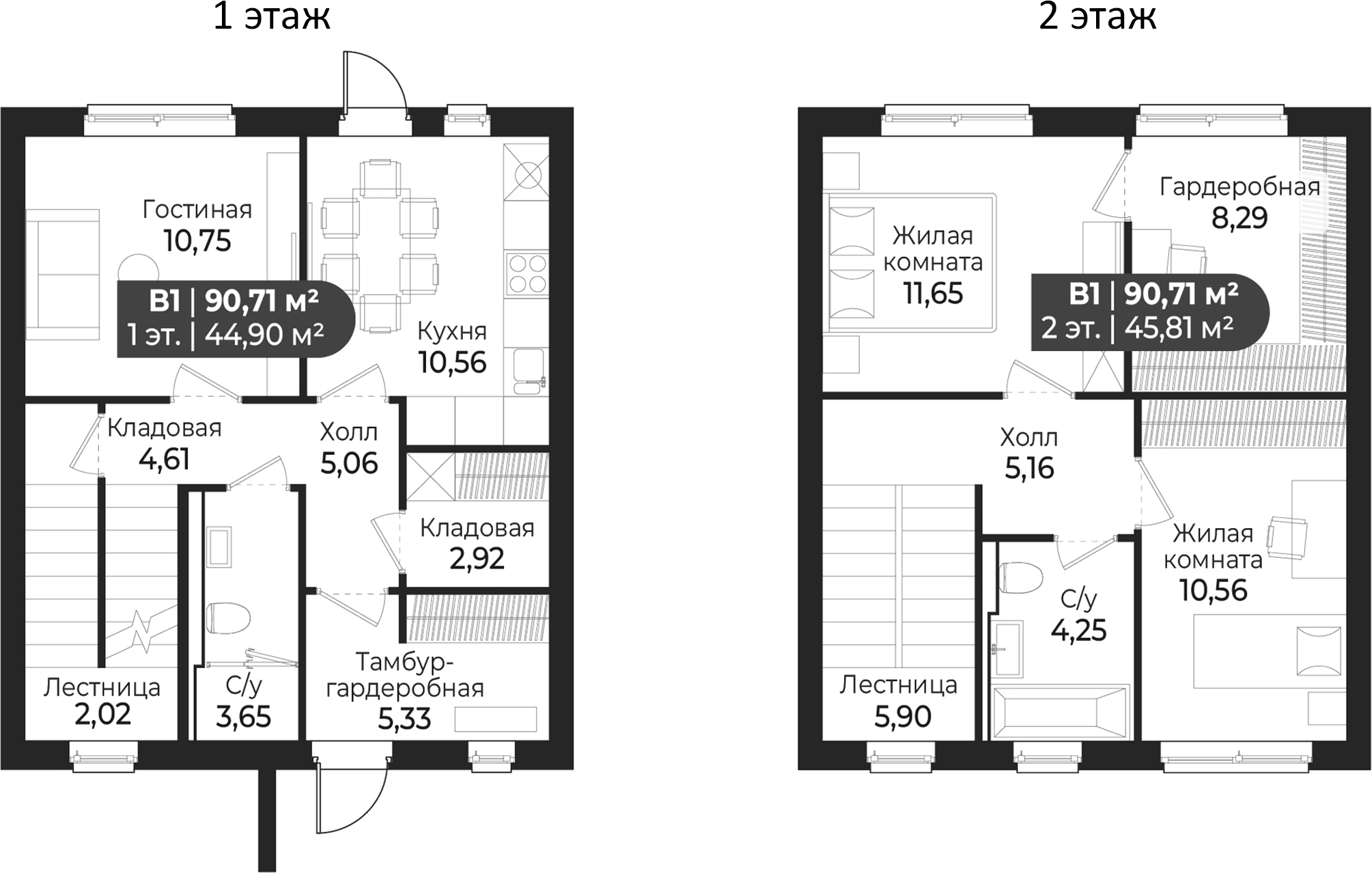 Планировка — СветЛО, 3-комн., 91 м²