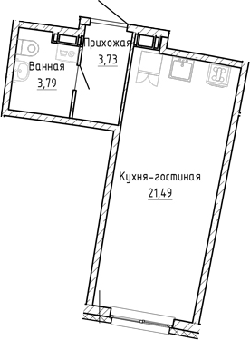 Планировка — Аквилон Рива, Студия, 29 м²